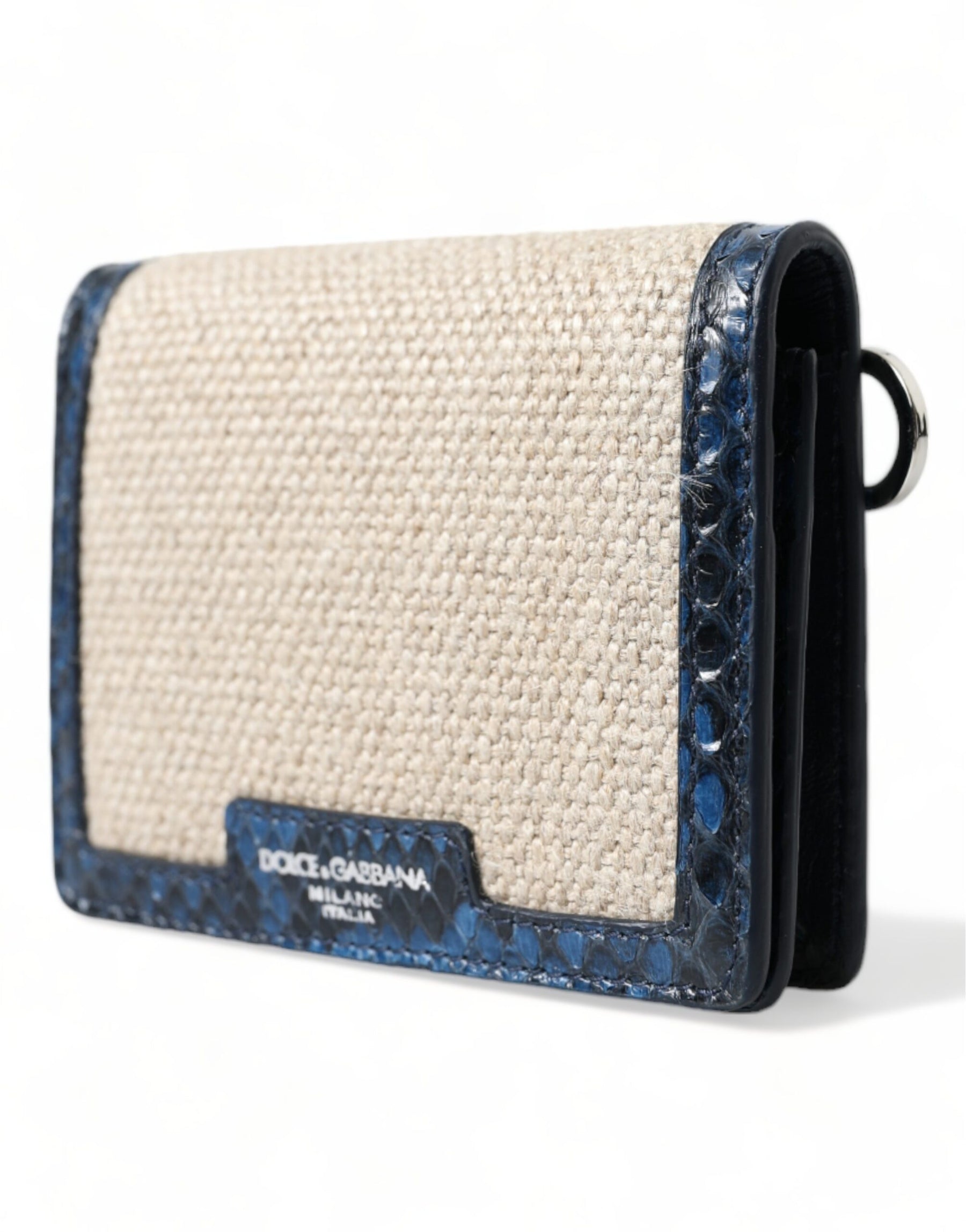 Dolce & Gabbana Beige Raffia Blue Leather Trim Mini Shoulder Purse Crossbody Bag | Regal Royce