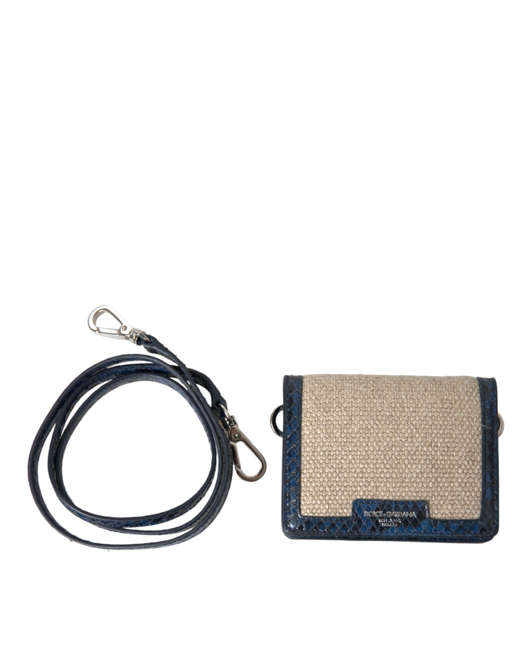 Dolce & Gabbana Beige Raffia Blue Leather Trim Mini Shoulder Purse Crossbody Bag | Regal Royce