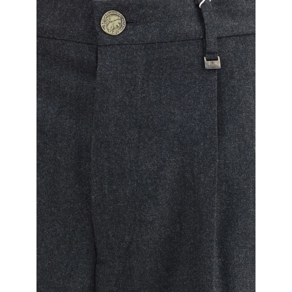 Vivienne Westwood Gray Fleece Wool Casual Pants | Regal Royce