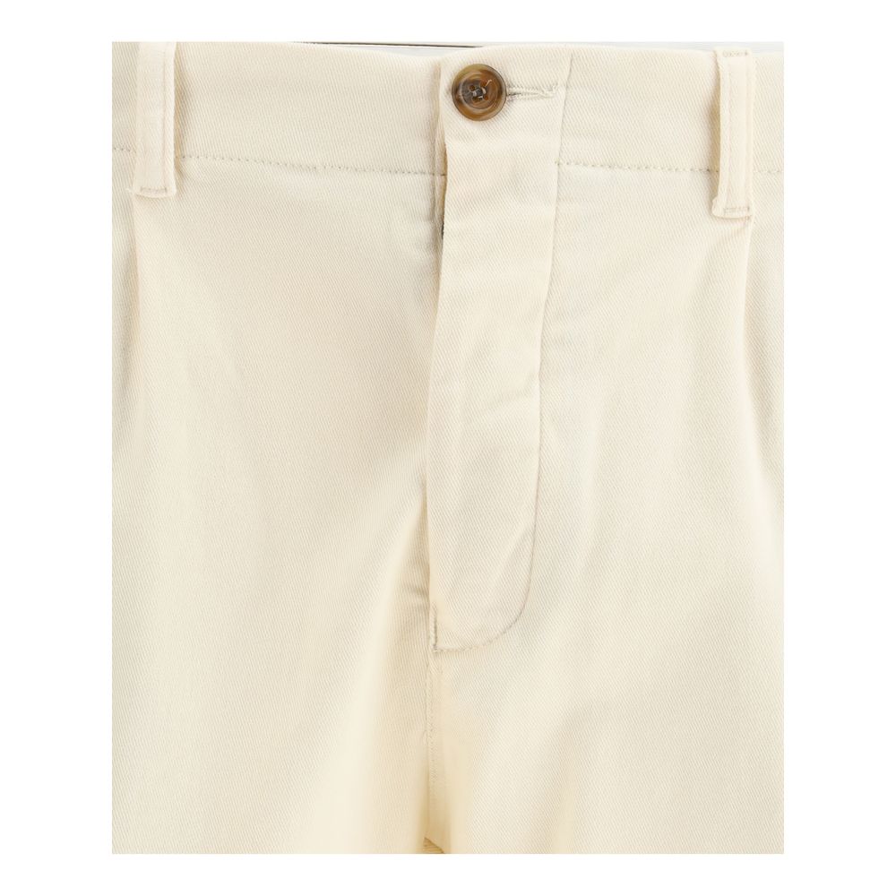Germano Cream Cotton Casual Pants | Regal Royce