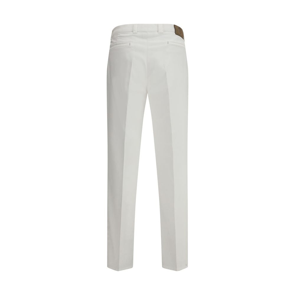 Brunello Cucinelli White Cotton Casual Pants | Regal Royce