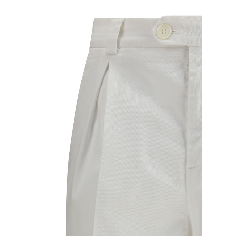Brunello Cucinelli White Cotton Casual Pants | Regal Royce