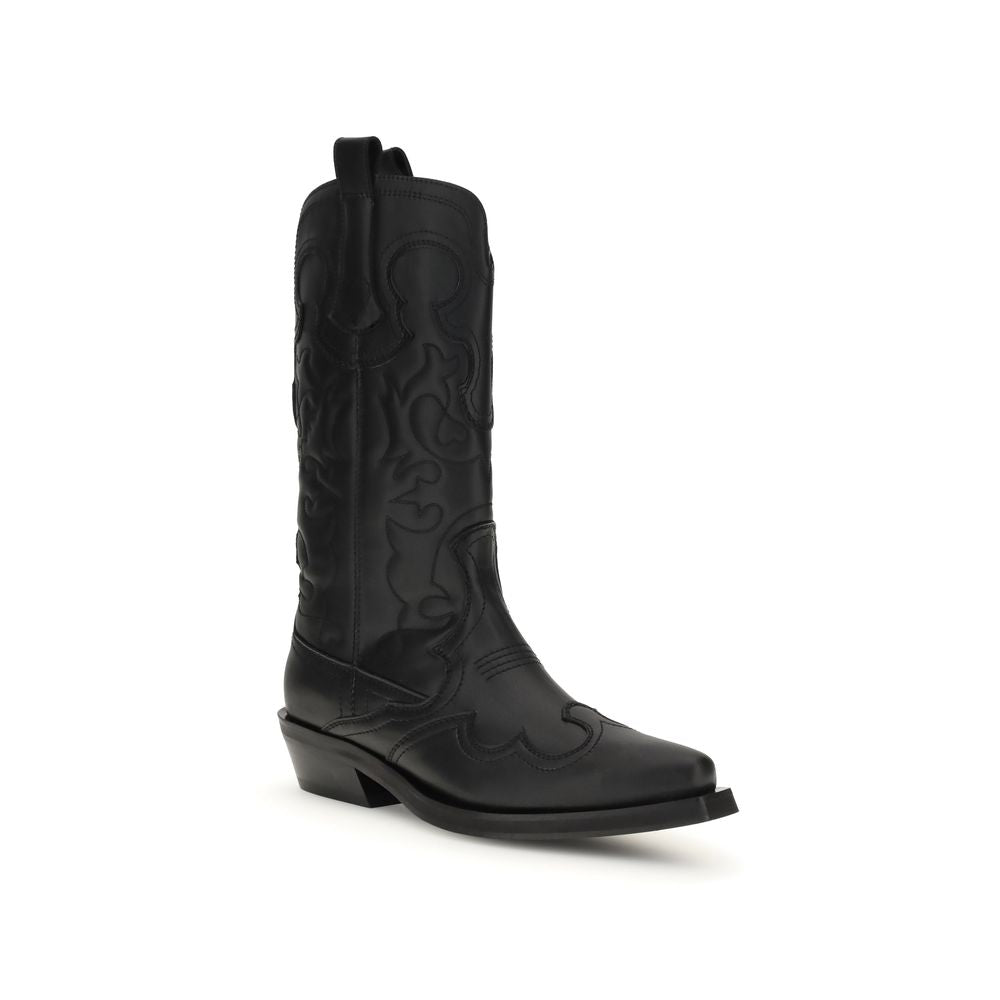 Ganni Black Recycled Leather Boots | Regal Royce