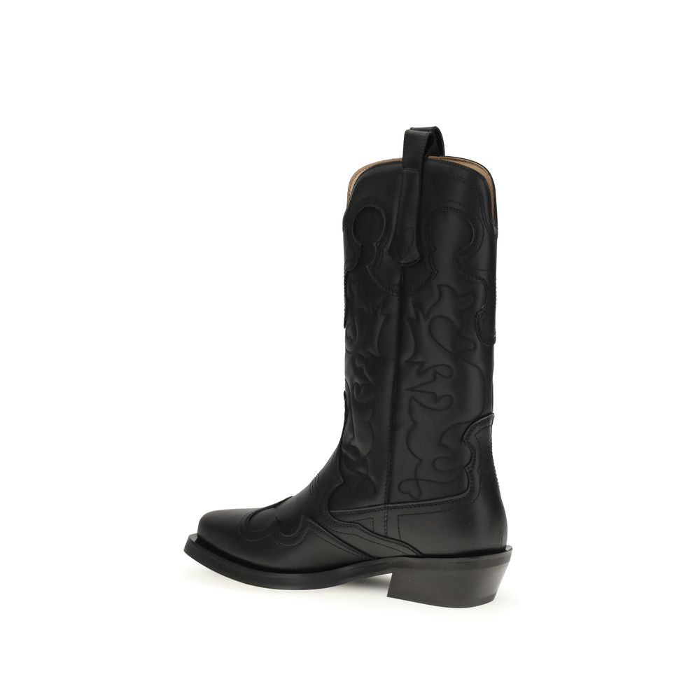Ganni Black Recycled Leather Boots | Regal Royce