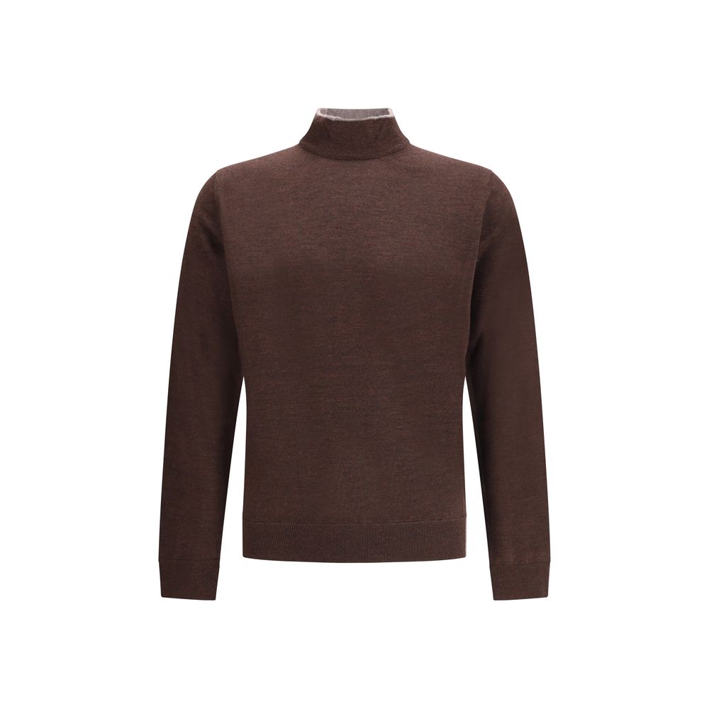 Cruna Brown Wool Turtleneck | Regal Royce