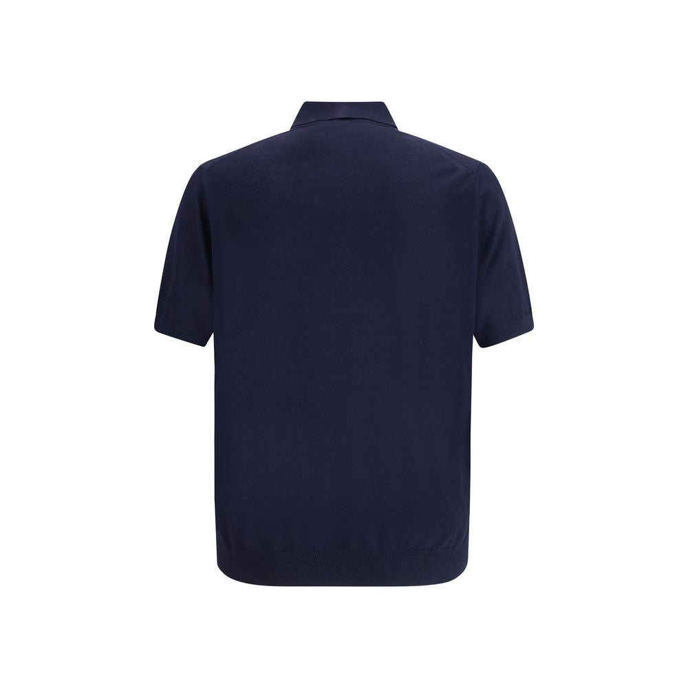Prada Blue Fleece Wool Polo Shirt | Regal Royce