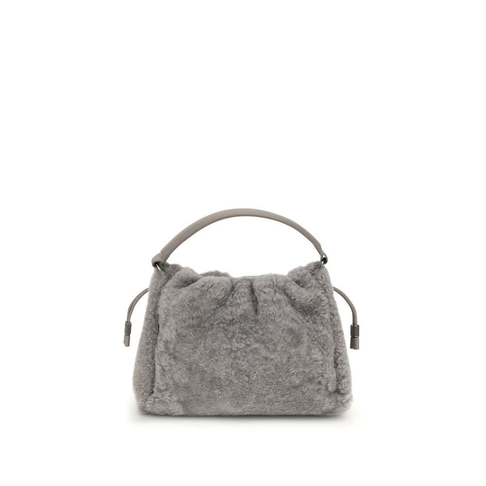 Brunello Cucinelli Gray Fur Shoulder Bag