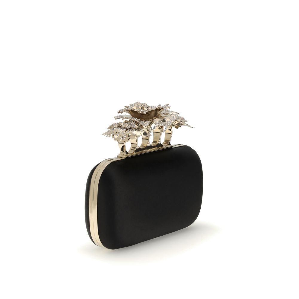Alexander McQueen Black Silk Clutch Bag | Regal Royce