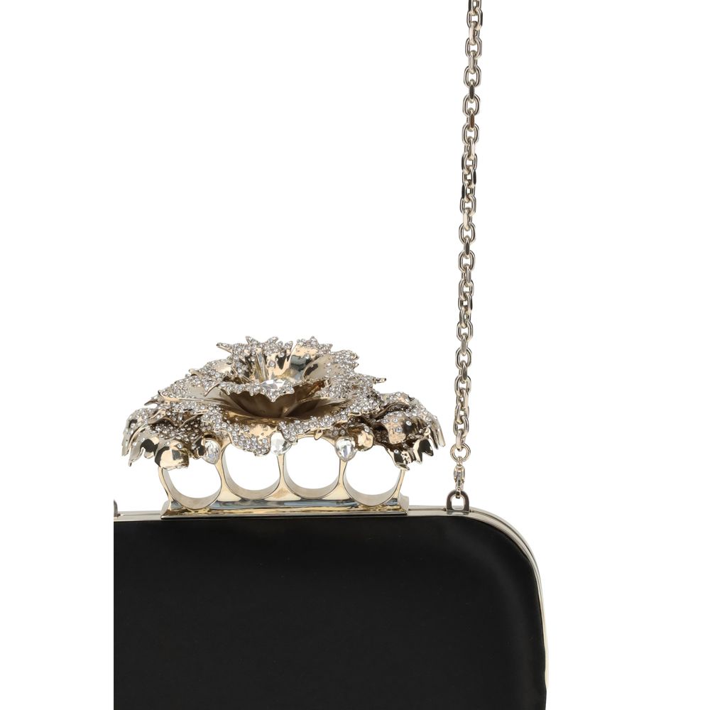 Alexander McQueen Black Silk Clutch Bag | Regal Royce