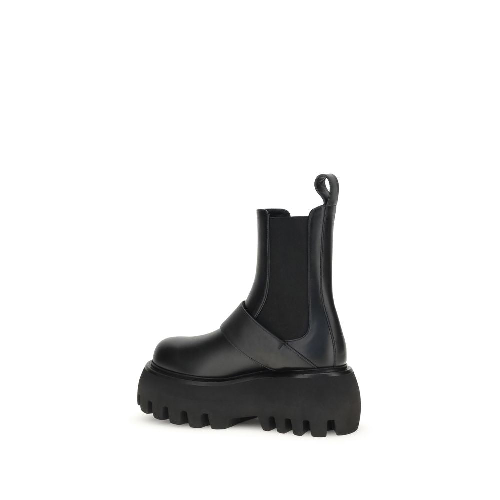 Alexander McQueen Black Calf Leather Bos Taurus Ankle Boots | Regal Royce