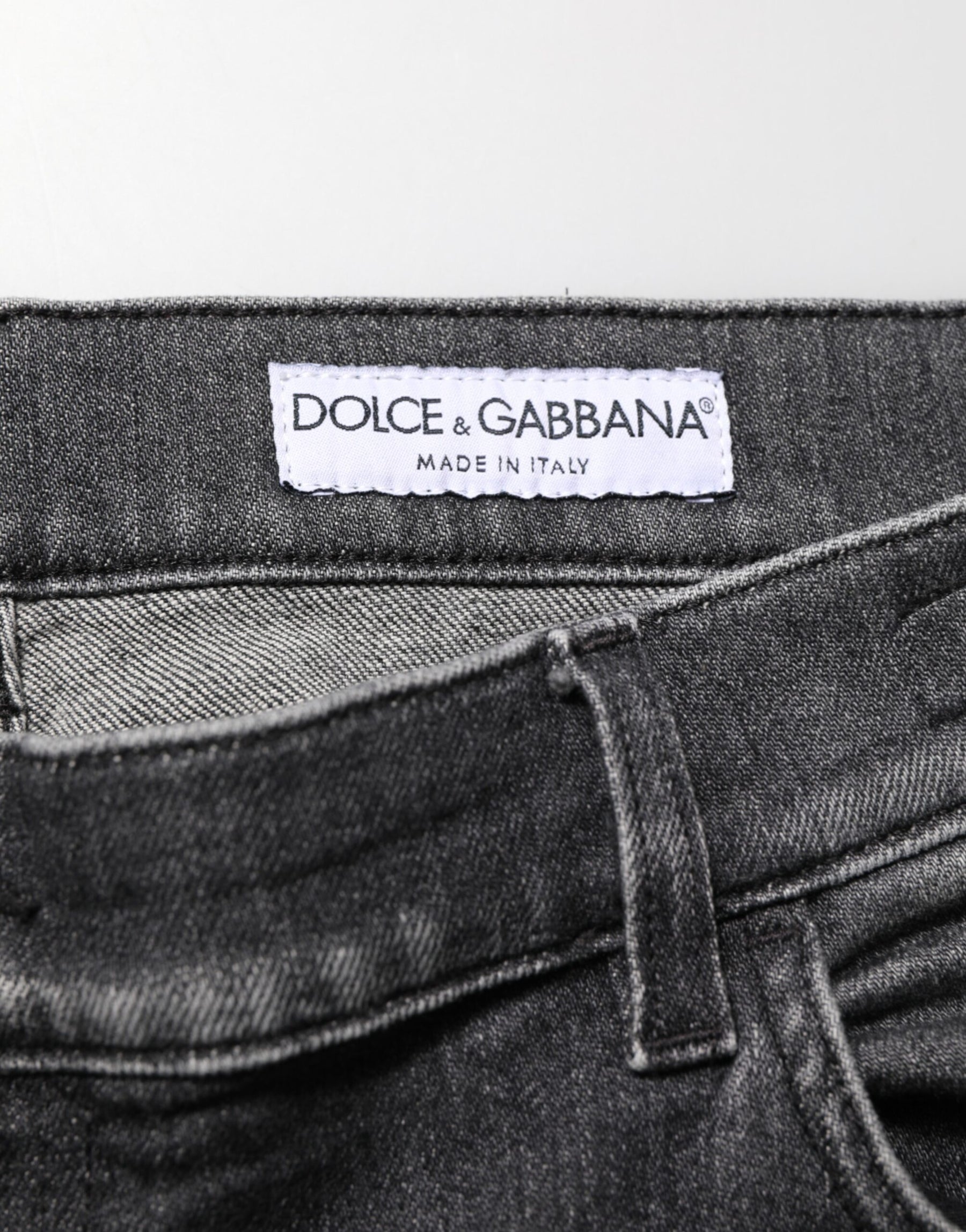 Dolce & Gabbana Black Gray Wash Slim Fit Straight Leg Denim Jeans | Regal Royce