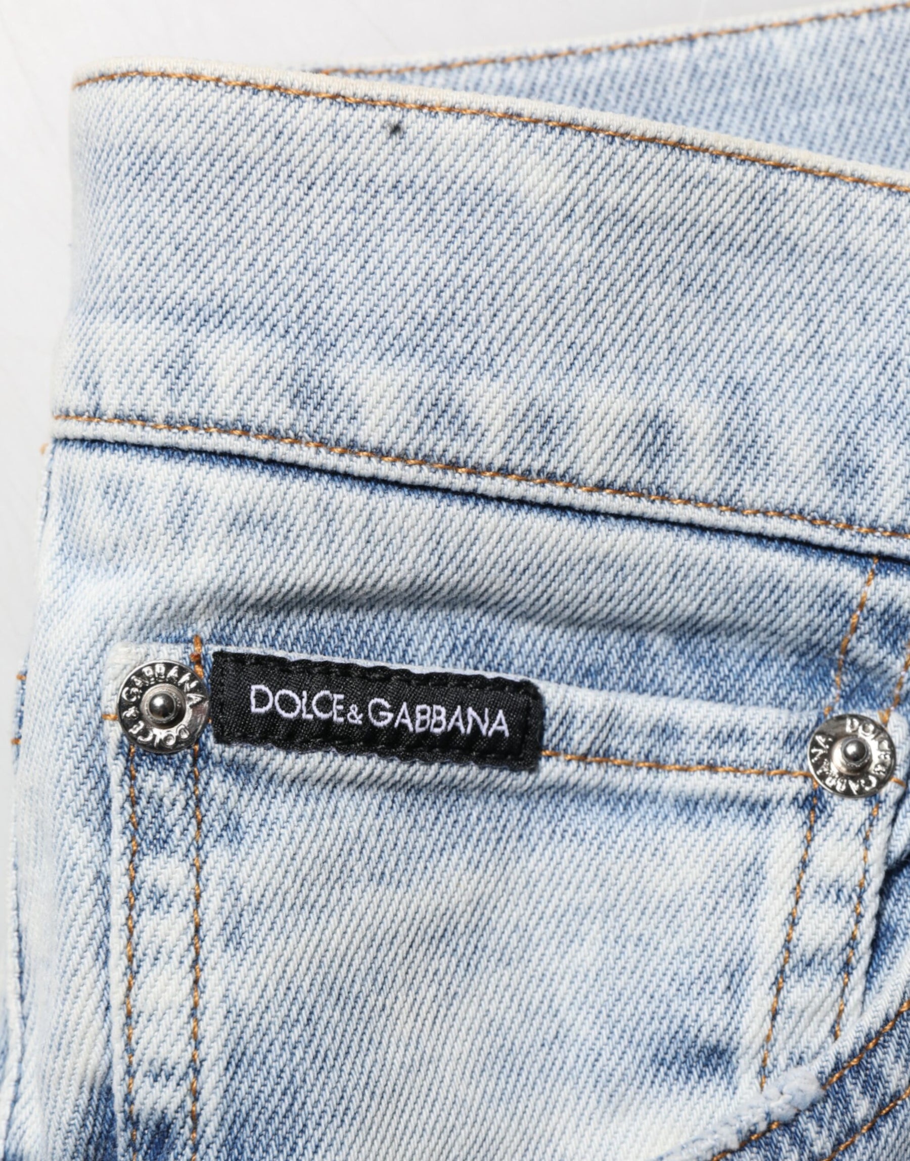 Dolce & Gabbana Light Blue Distressed Slim Fit Ripped Denim Jeans | Regal Royce
