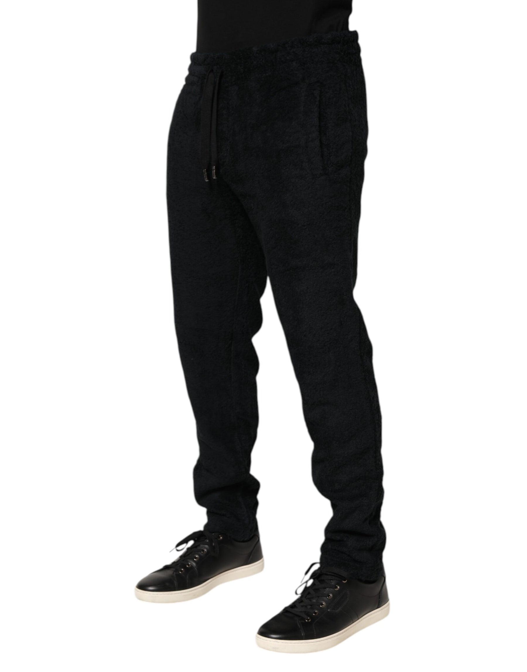 Dolce & Gabbana Black Cotton Logo Men Jogger Sweatpants Pants | Regal Royce