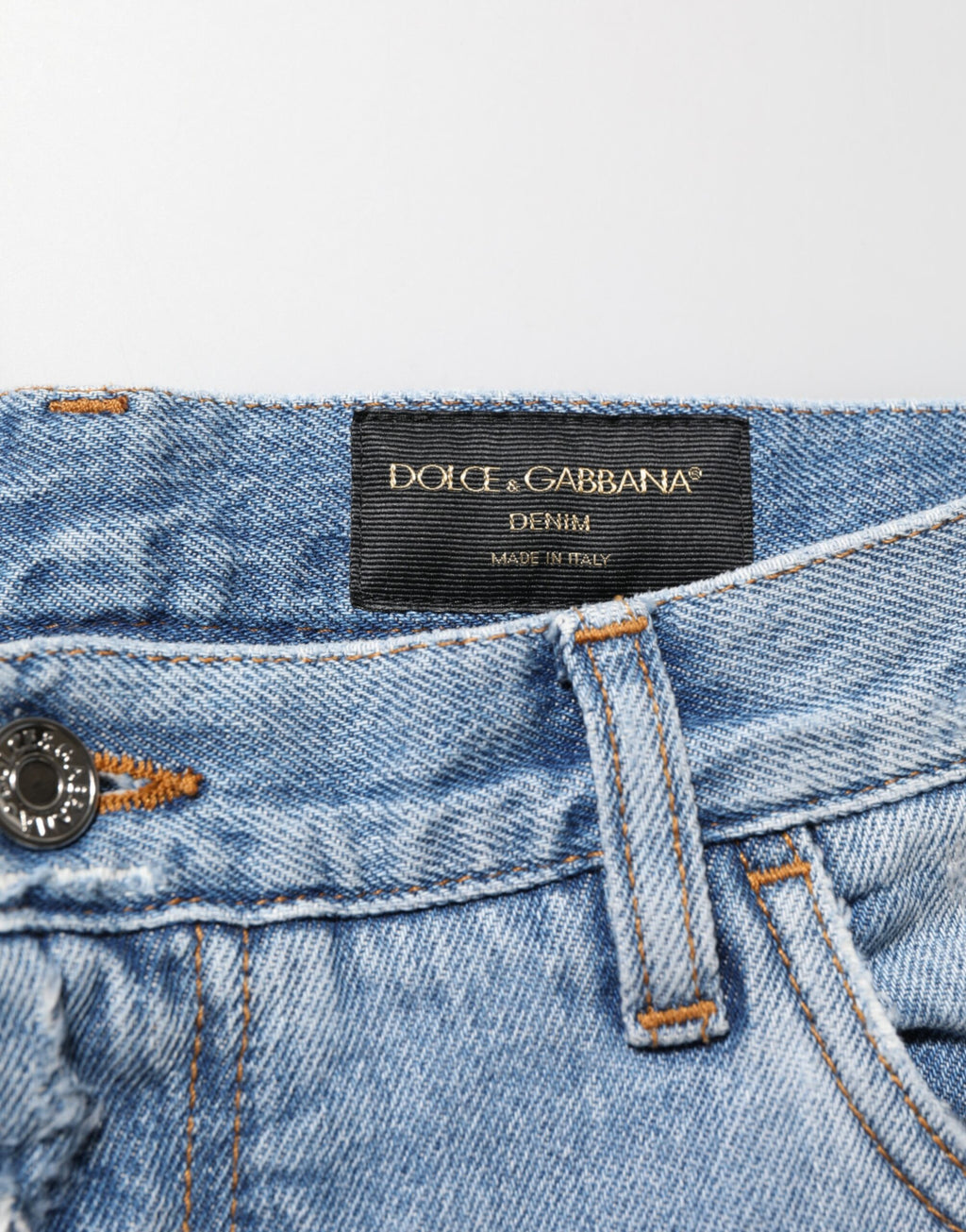 Dolce & Gabbana Blue Distressed Ripped Denim Pants Jeans