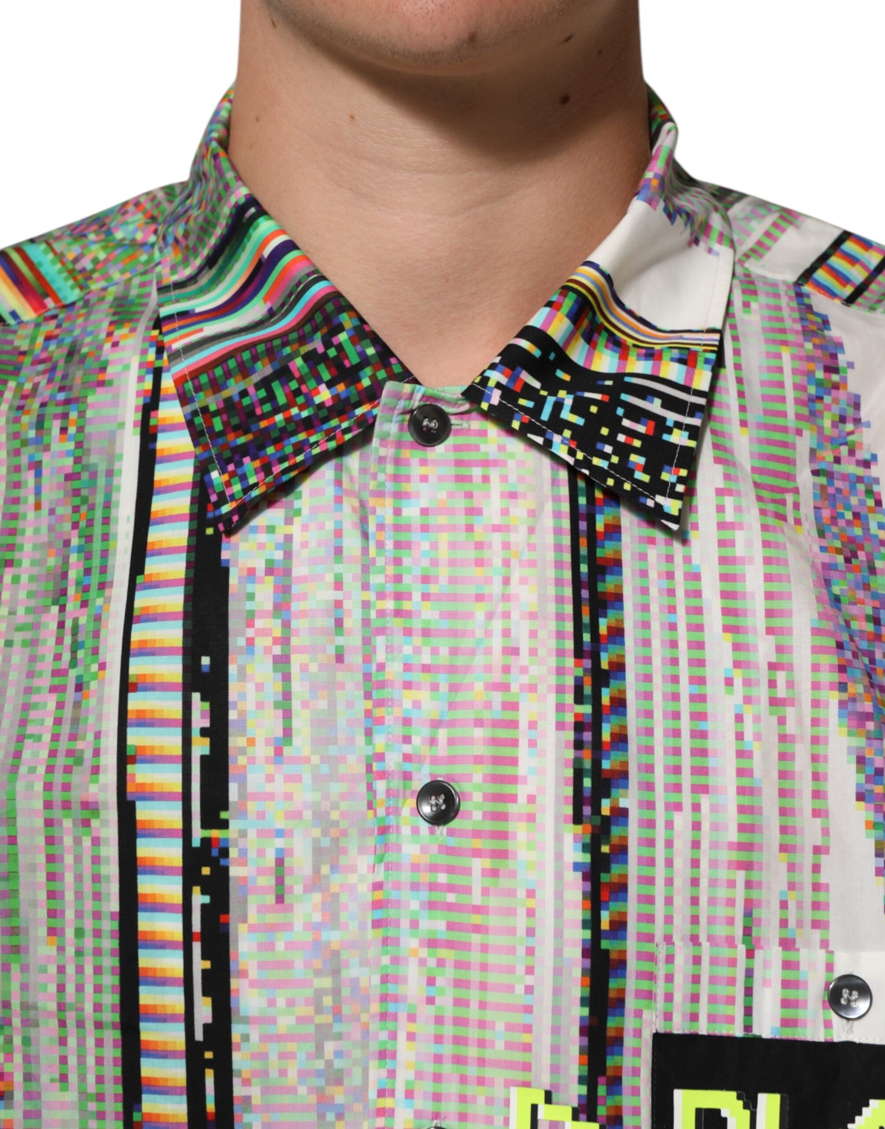 Dolce & Gabbana Multicolor Graphic Collared Casual Shirt | Regal Royce
