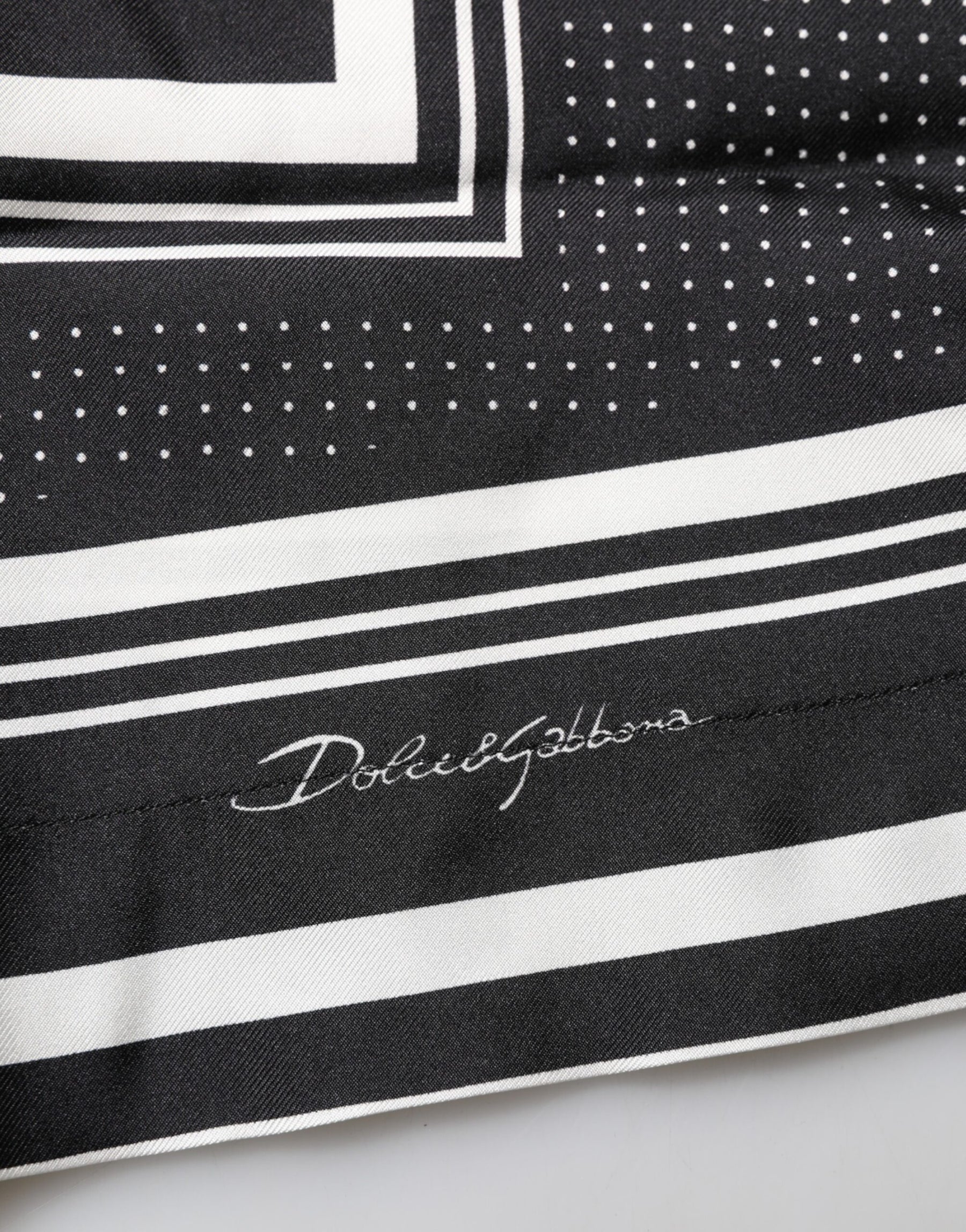 Dolce & Gabbana Black White StripeDot Print Casual Polo Shirt | Regal Royce