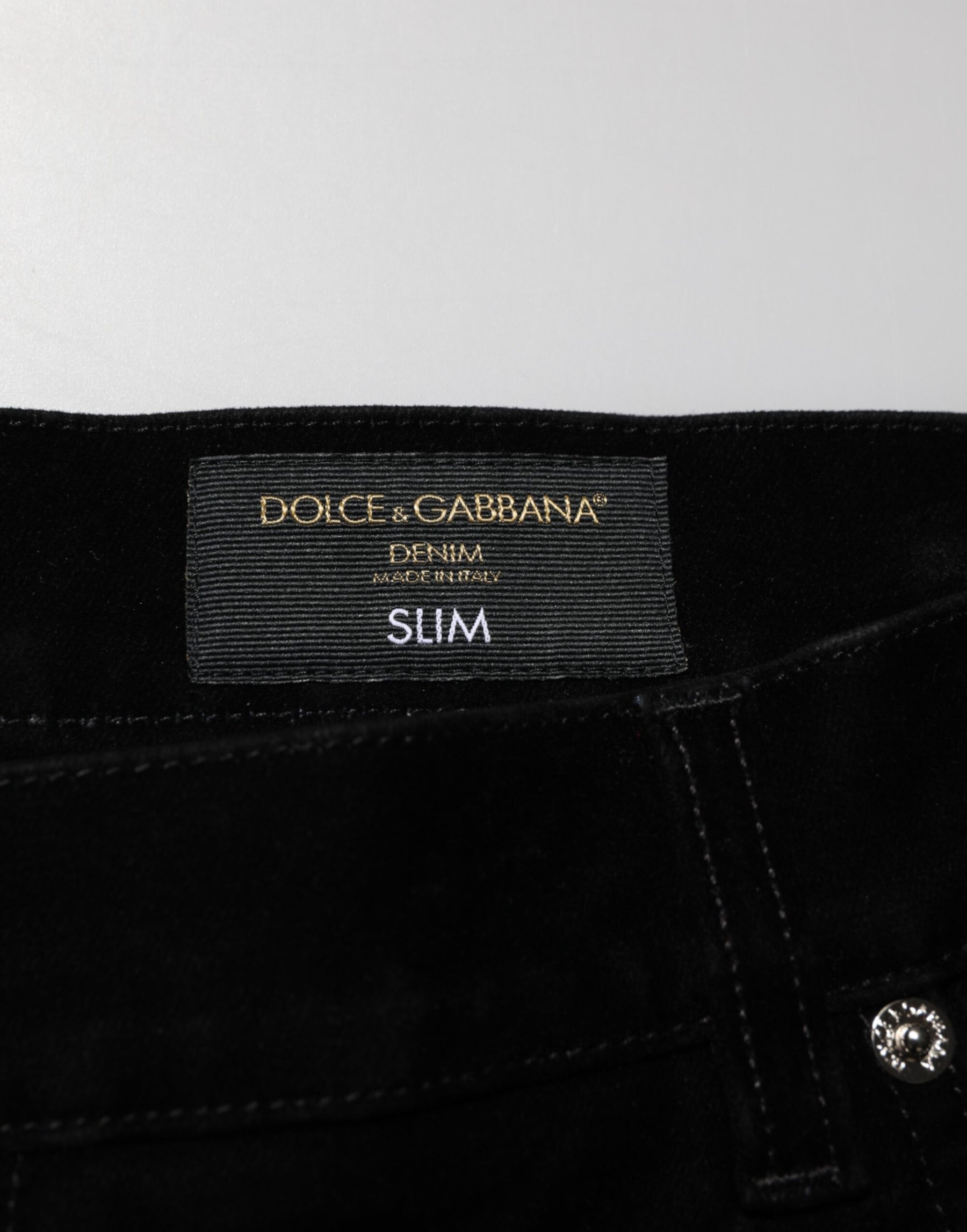 Dolce & Gabbana Black Cotton Slim Fit Denim Trouser Jeans | Regal Royce