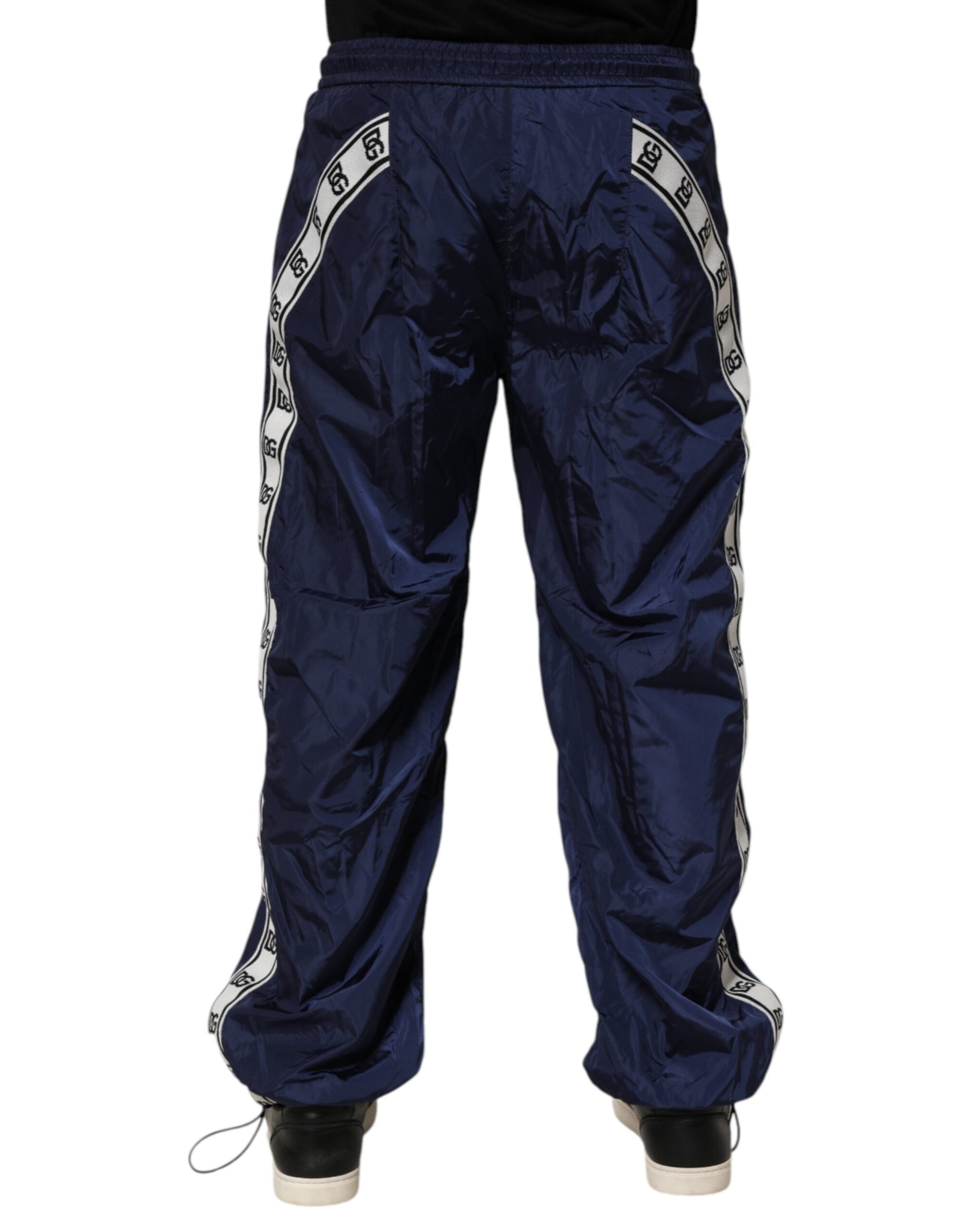 Dolce & Gabbana Blue Nylon Straight Jogger Sweatpants Pants | Regal Royce