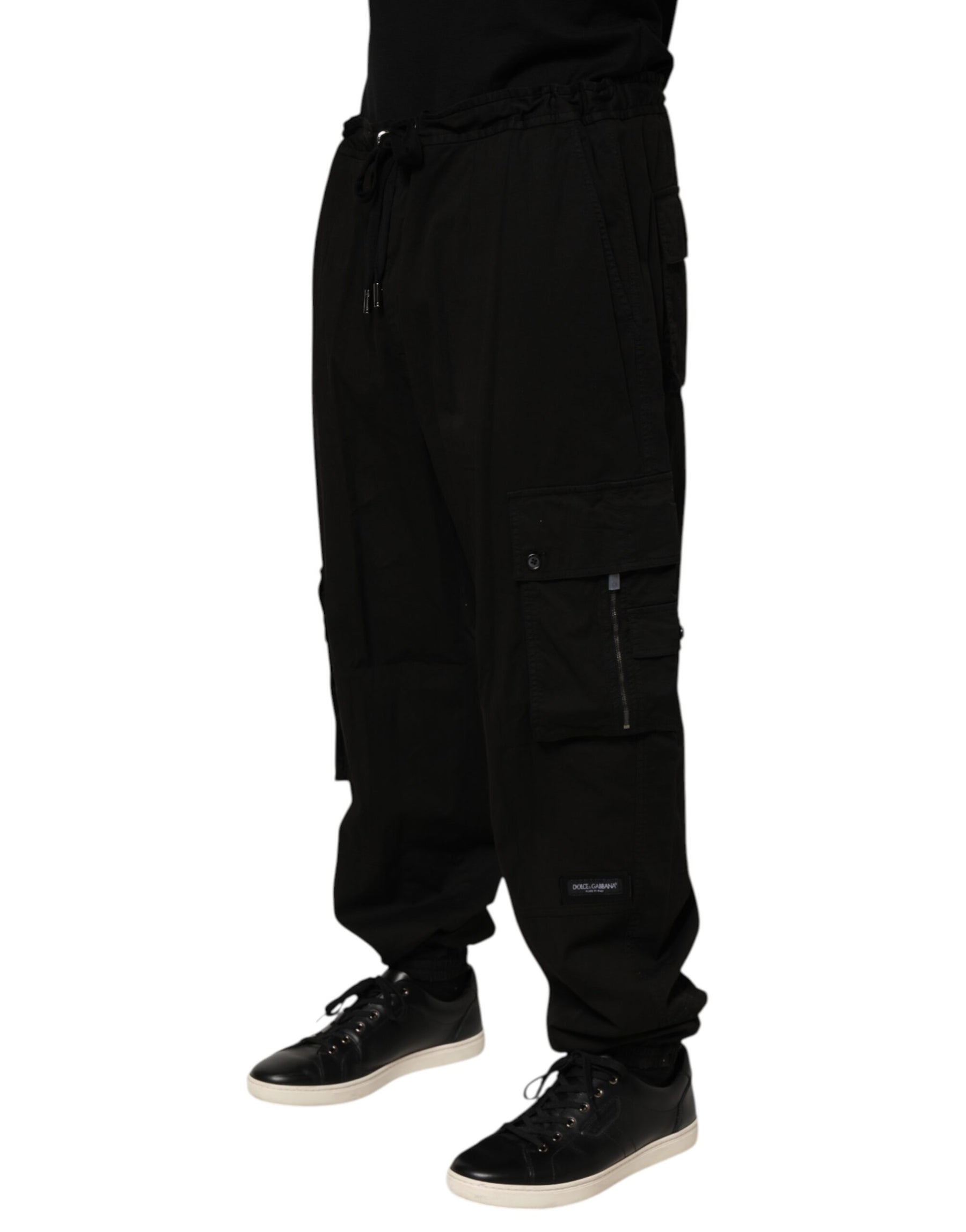 Dolce & Gabbana Black Cotton Cargo Jogger Sweatpants Pants | Regal Royce