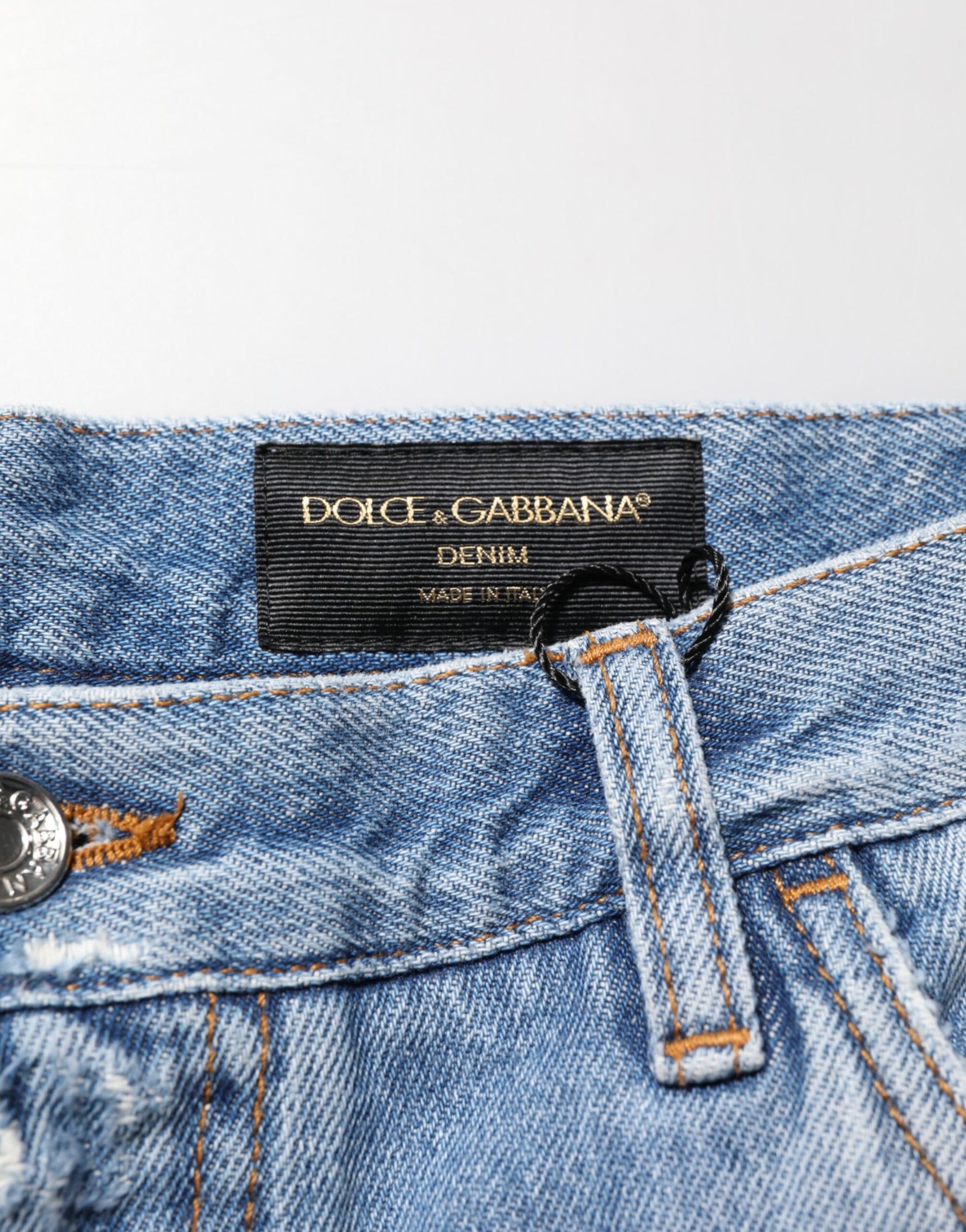Dolce & Gabbana Blue Distressed Ripped Denim Trouser Jeans | Regal Royce