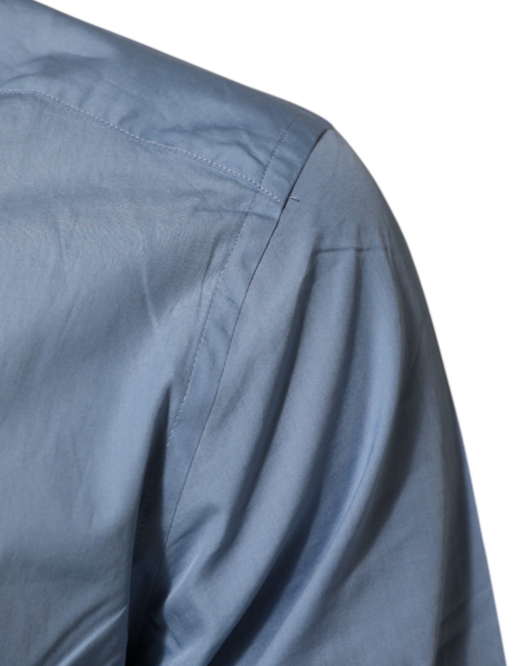 Dolce & Gabbana Blue Cotton Collared GOLD Formal Dress Shirt | Regal Royce