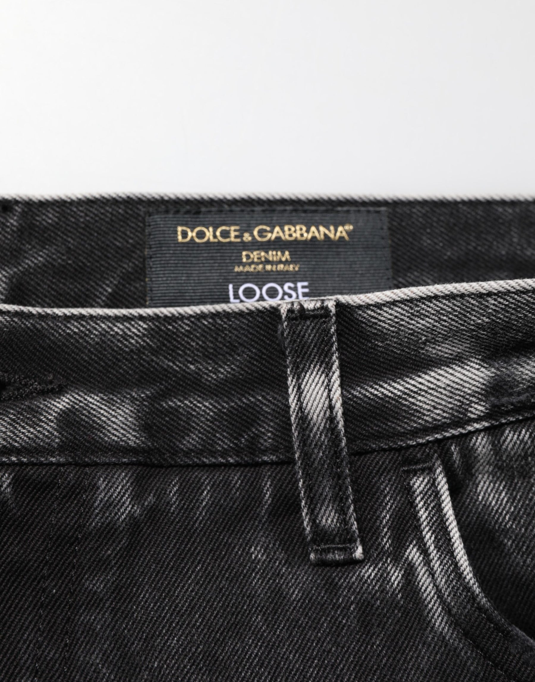 Dolce & Gabbana Black Washed Ripped Loose Cotton Denim Jeans | Regal Royce