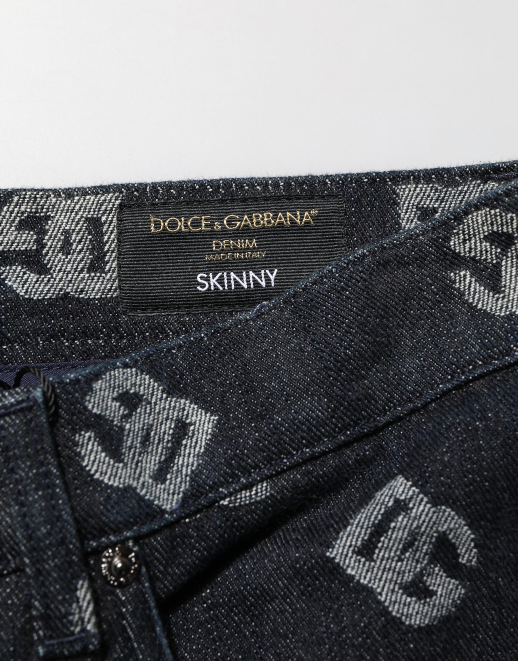 Dolce & Gabbana Black DG Monogram Cotton Skinny Denim Jeans | Regal Royce
