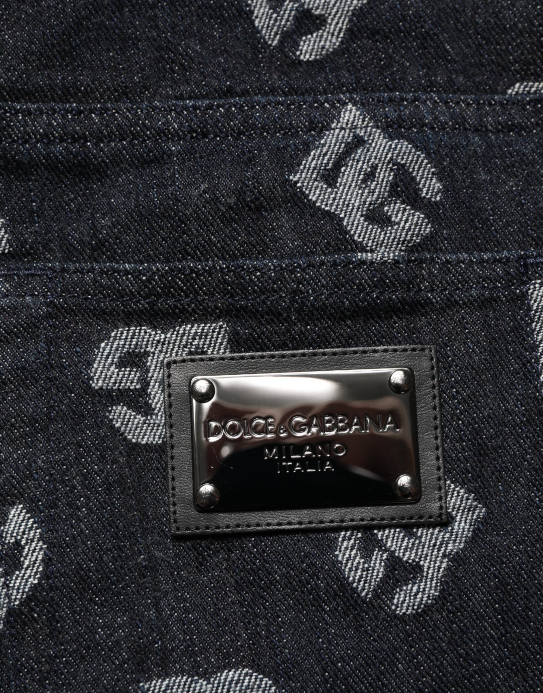 Dolce & Gabbana Black DG Monogram Cotton Skinny Denim Jeans | Regal Royce