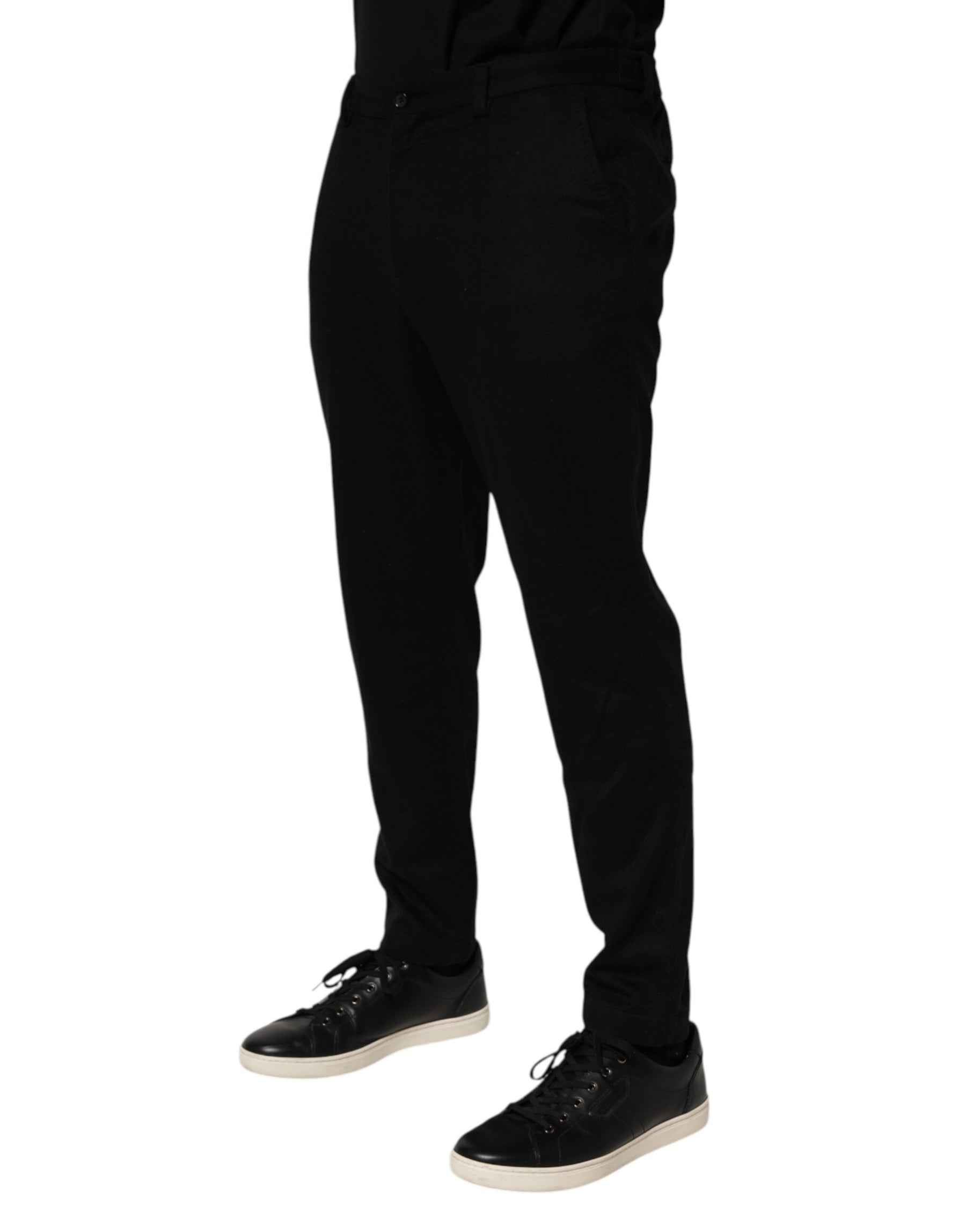 Dolce & Gabbana Black Cashmere Dress Formal Men Trouser Pants | Regal Royce