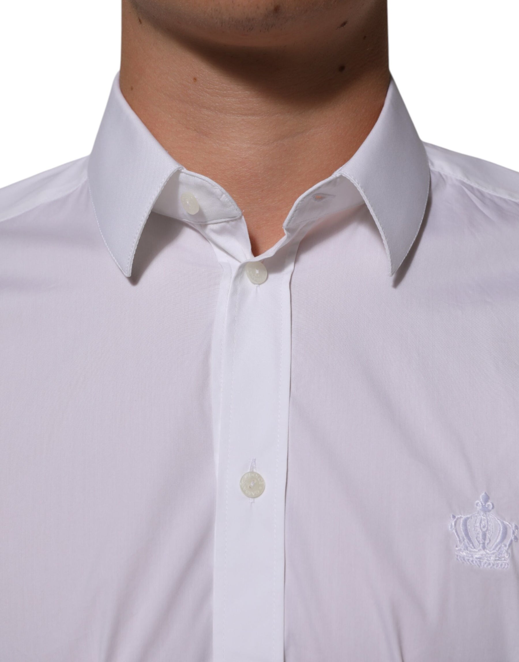 Dolce & Gabbana White Cotton MARTINI Formal Men Dress Shirt | Regal Royce