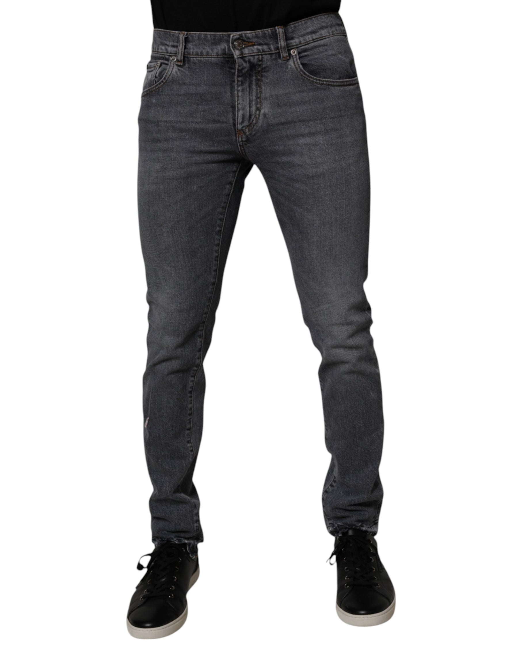Dolce & Gabbana Dark Gray Cotton Stretch Skinny Denim Jeans | Regal Royce