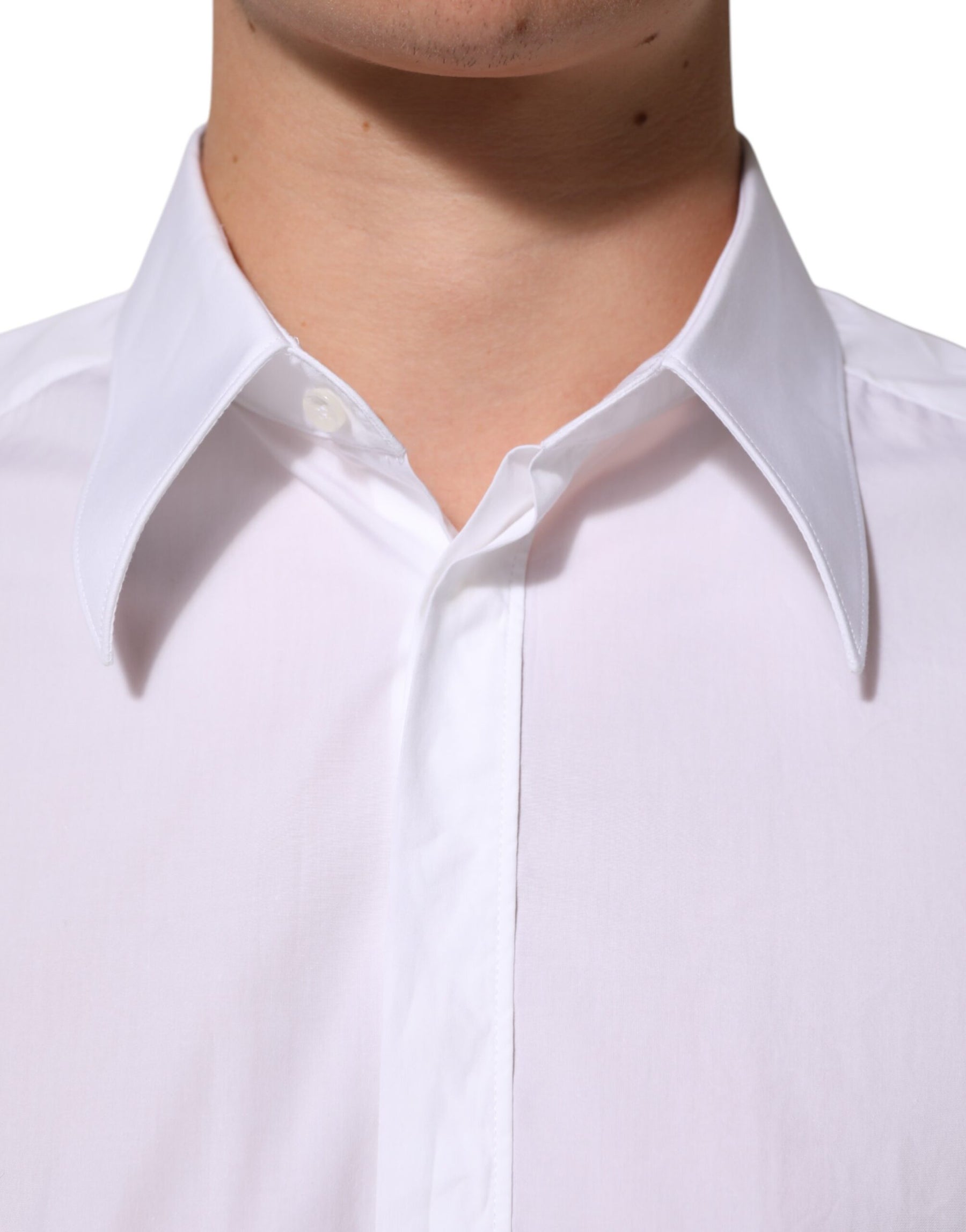 Dolce & Gabbana White Cotton MARTINI Men Formal Dress Shirt | Regal Royce