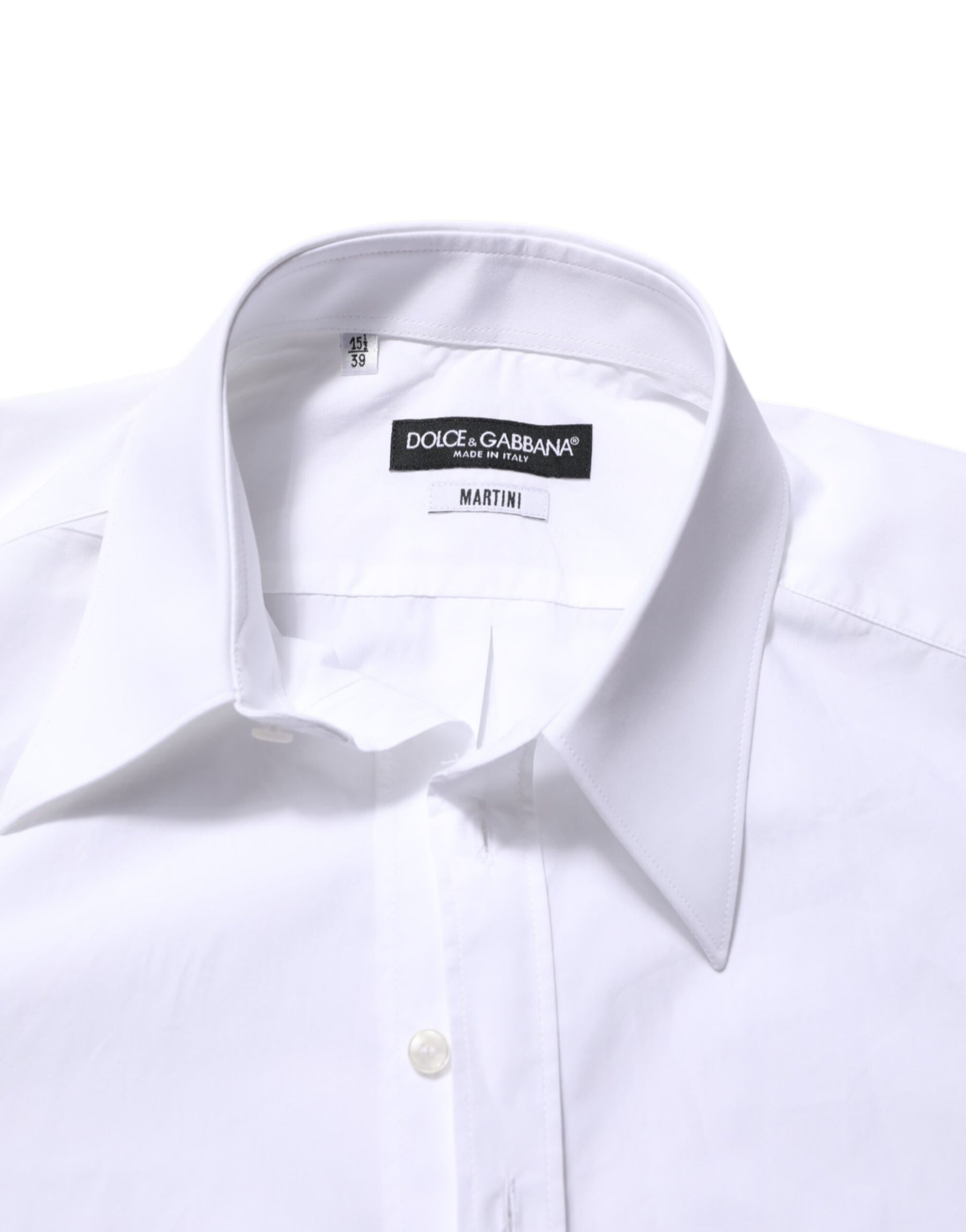 Dolce & Gabbana White Cotton MARTINI Men Formal Dress Shirt | Regal Royce