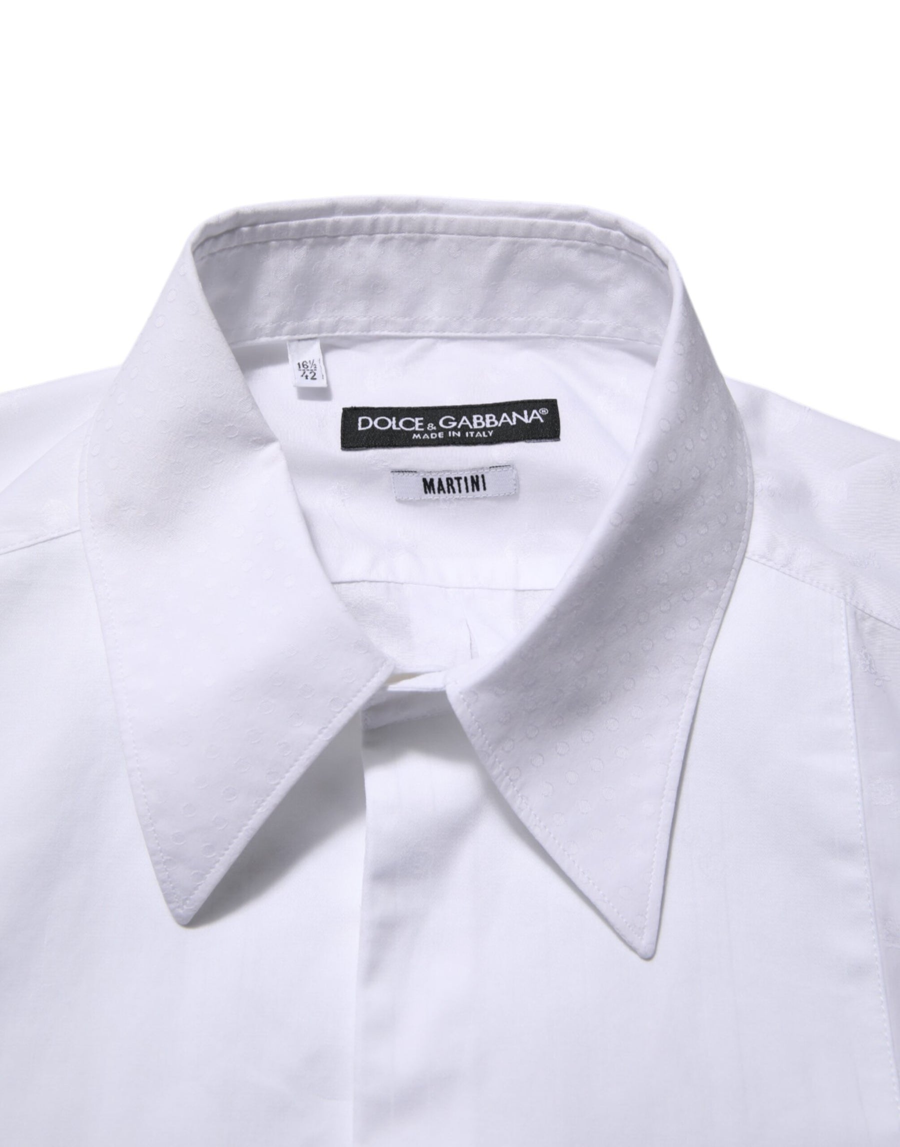 Dolce & Gabbana White Cotton MARTINI Bib Formal Dress Shirt | Regal Royce