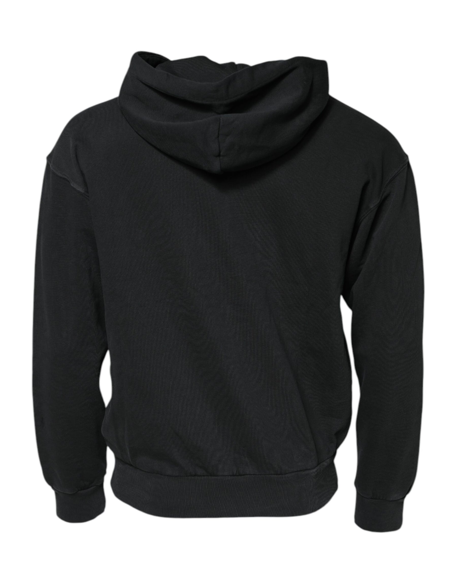 Dolce & Gabbana Black Logo FullZip Hooded Sweatshirt Sweater | Regal Royce