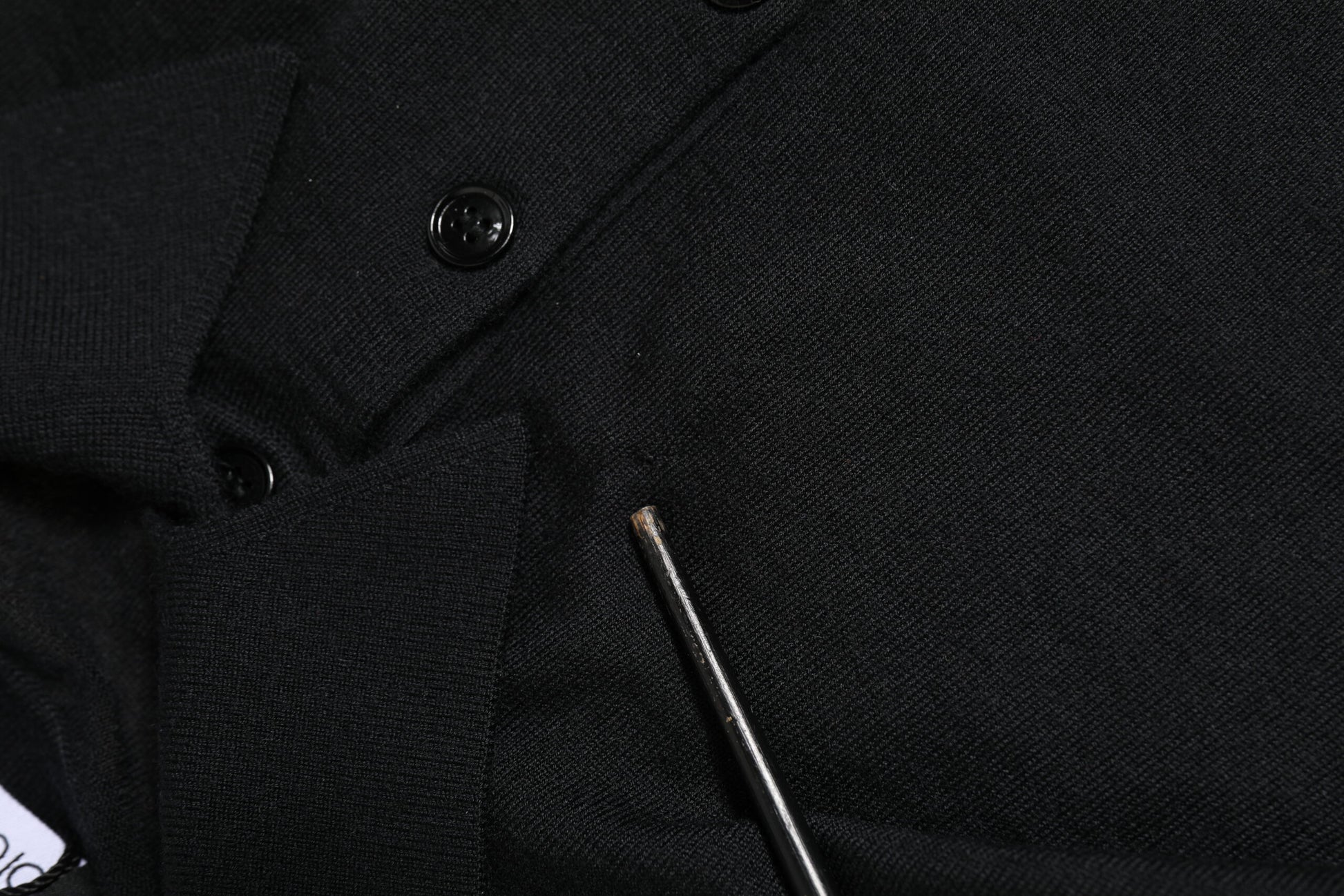 Dolce & Gabbana Black Logo Patch Collared Pullover Sweater