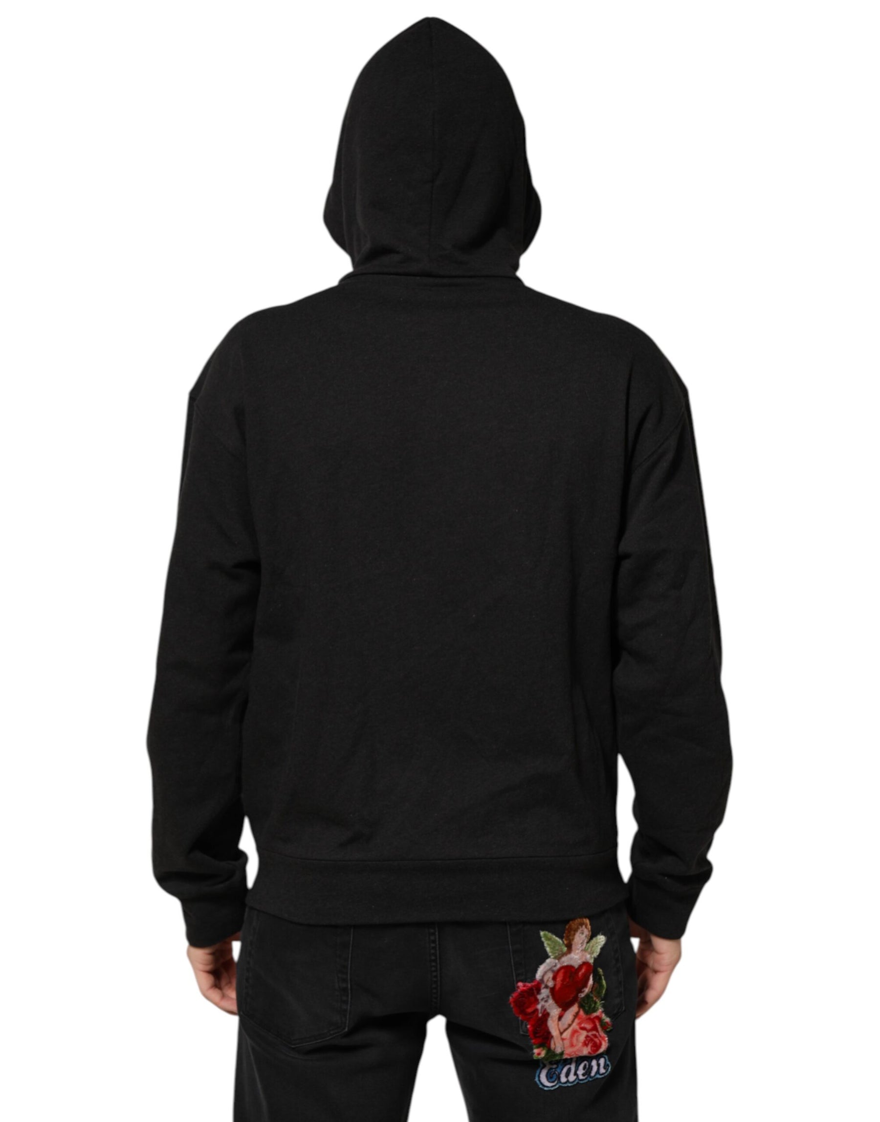 Dolce & Gabbana Black Logo FullZip Hooded Sweatshirt Sweater | Regal Royce