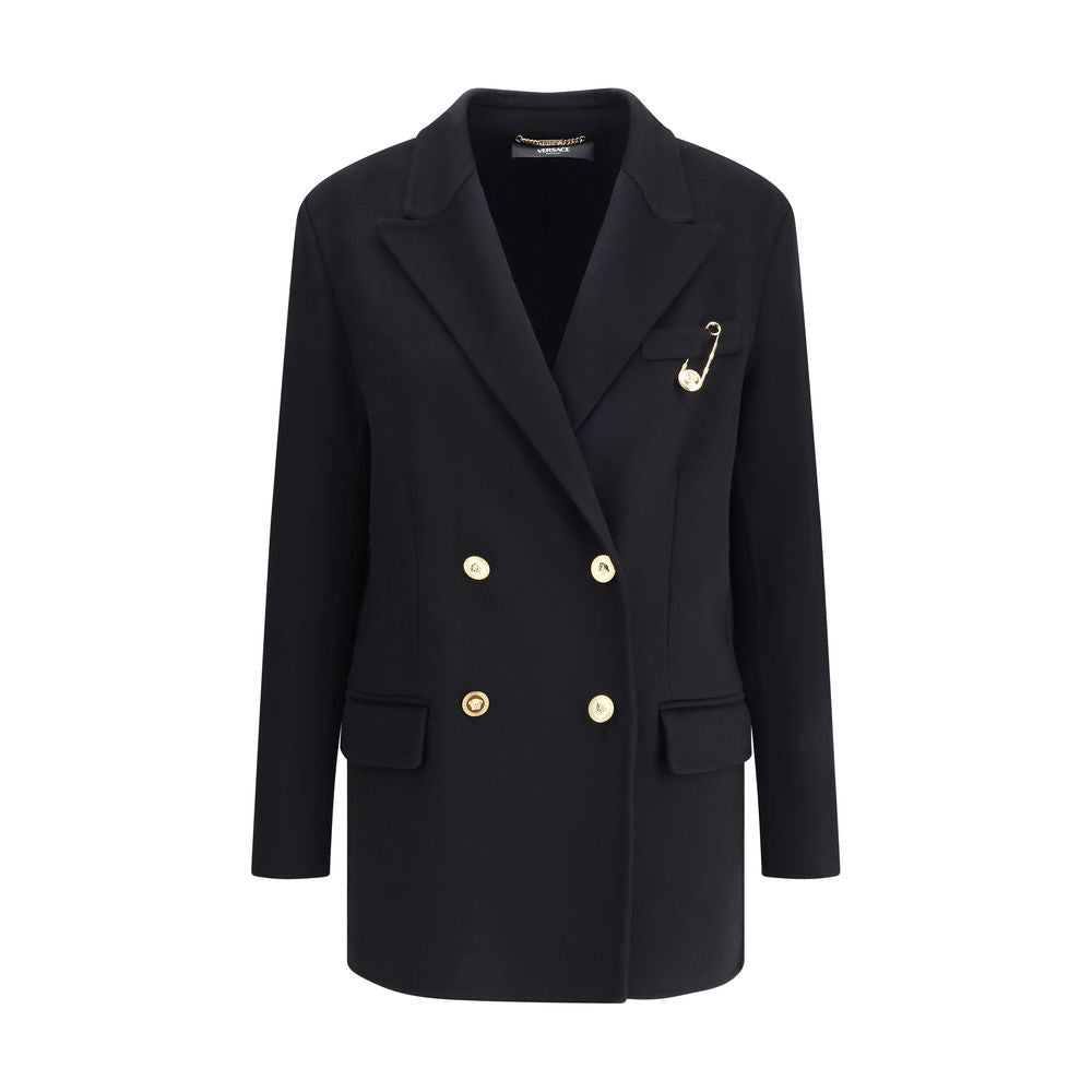 Versace Black Cashmere Coat | Regal Royce