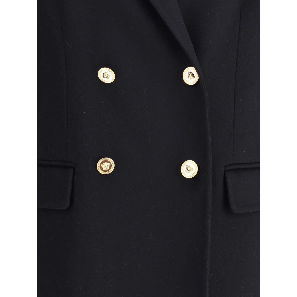 Versace Black Cashmere Coat | Regal Royce