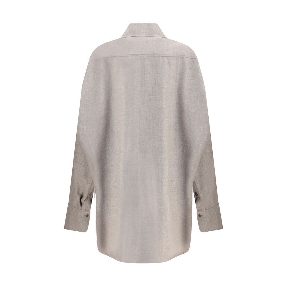 Di Stavnitser Gray Fleece Wool Dress Shirt | Regal Royce