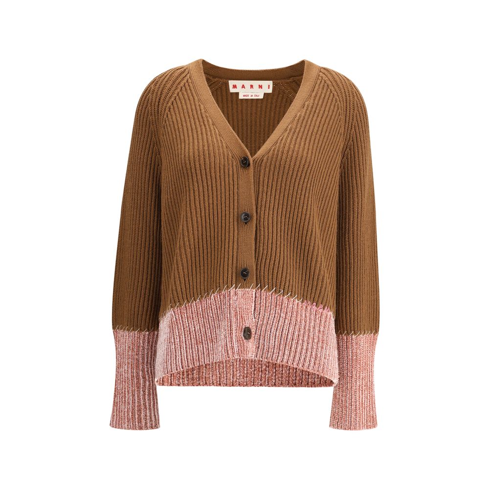 Marni Brown Viscose Cardigan | Regal Royce