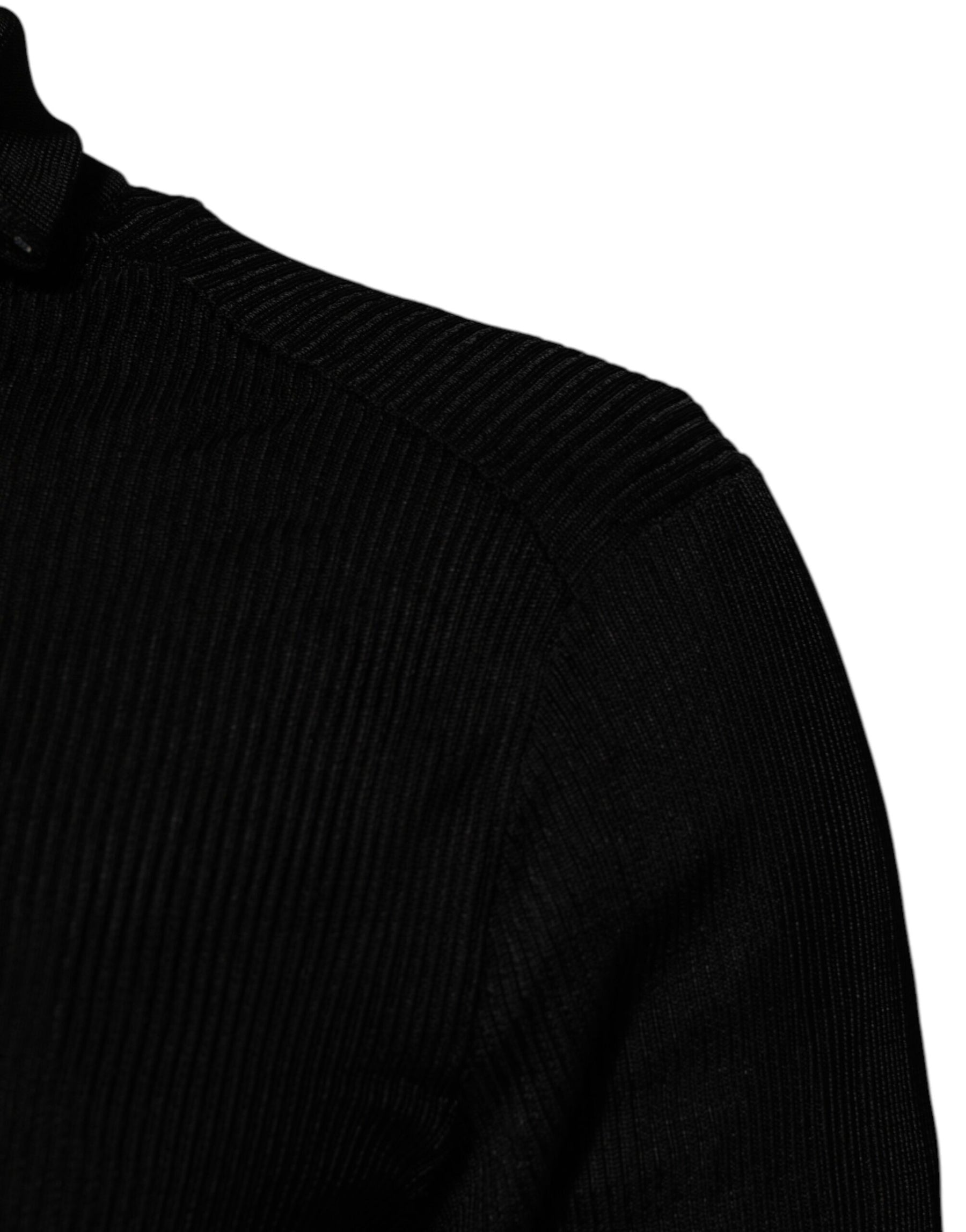 Dolce & Gabbana Black Viscose Turtle Neck Pullover Sweater | Regal Royce