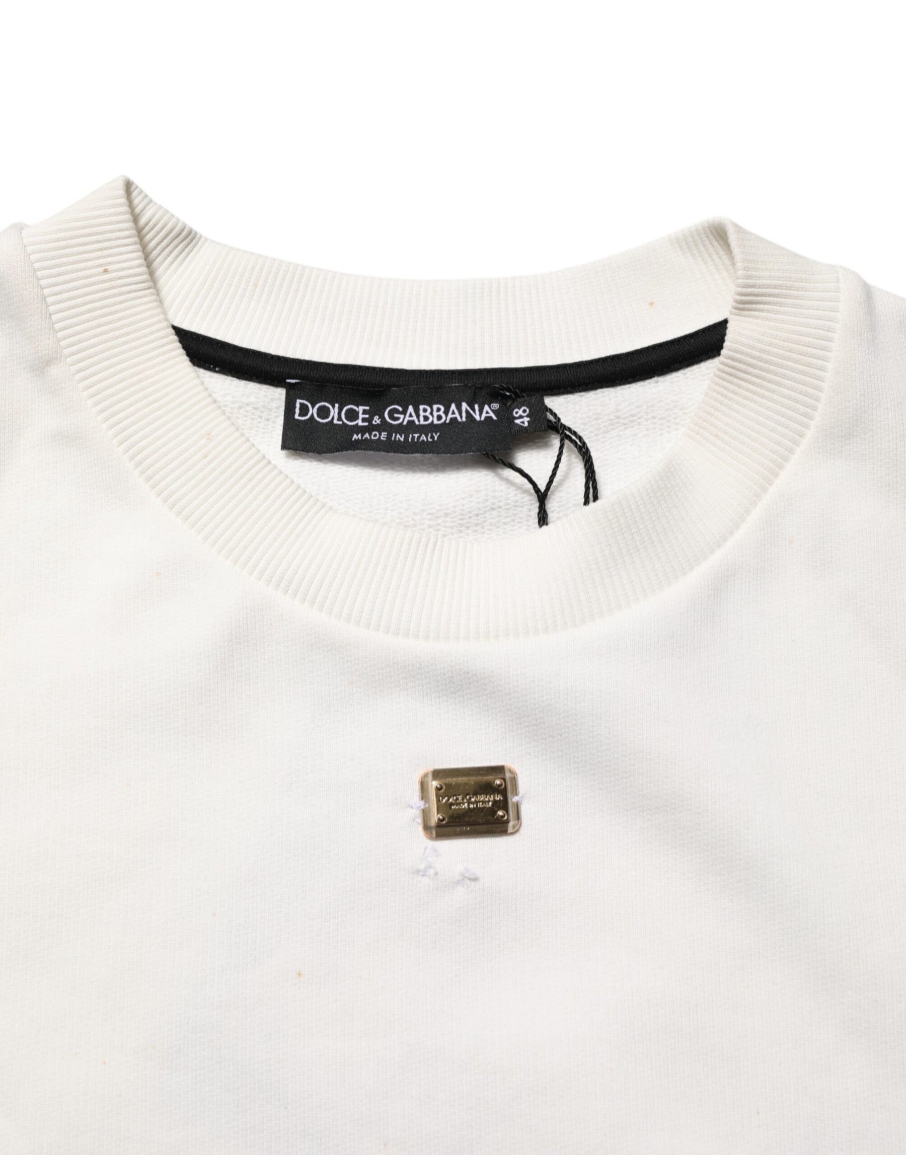 Dolce & Gabbana White DG Logo Crew Neck Sweatshirt Sweater | Regal Royce