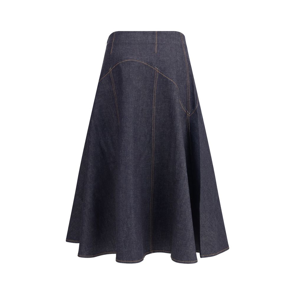 Jacquemus Blue Cotton Midi Skirt | Regal Royce