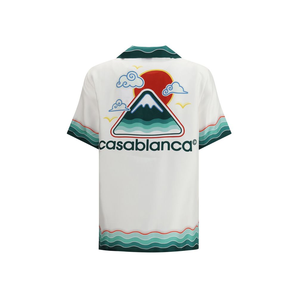 Casablanca White Silk Pattern Shirt | Regal Royce