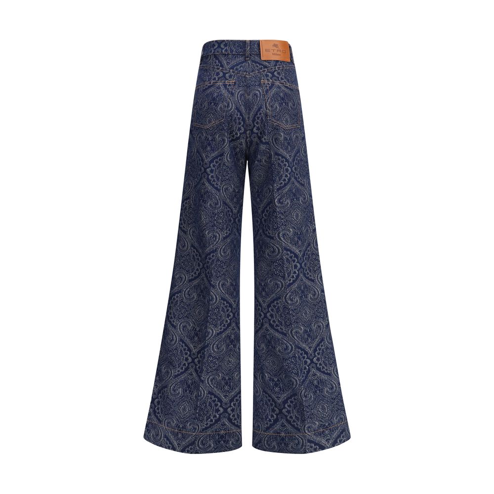 Etro Blue Cotton Flared Jeans | Regal Royce
