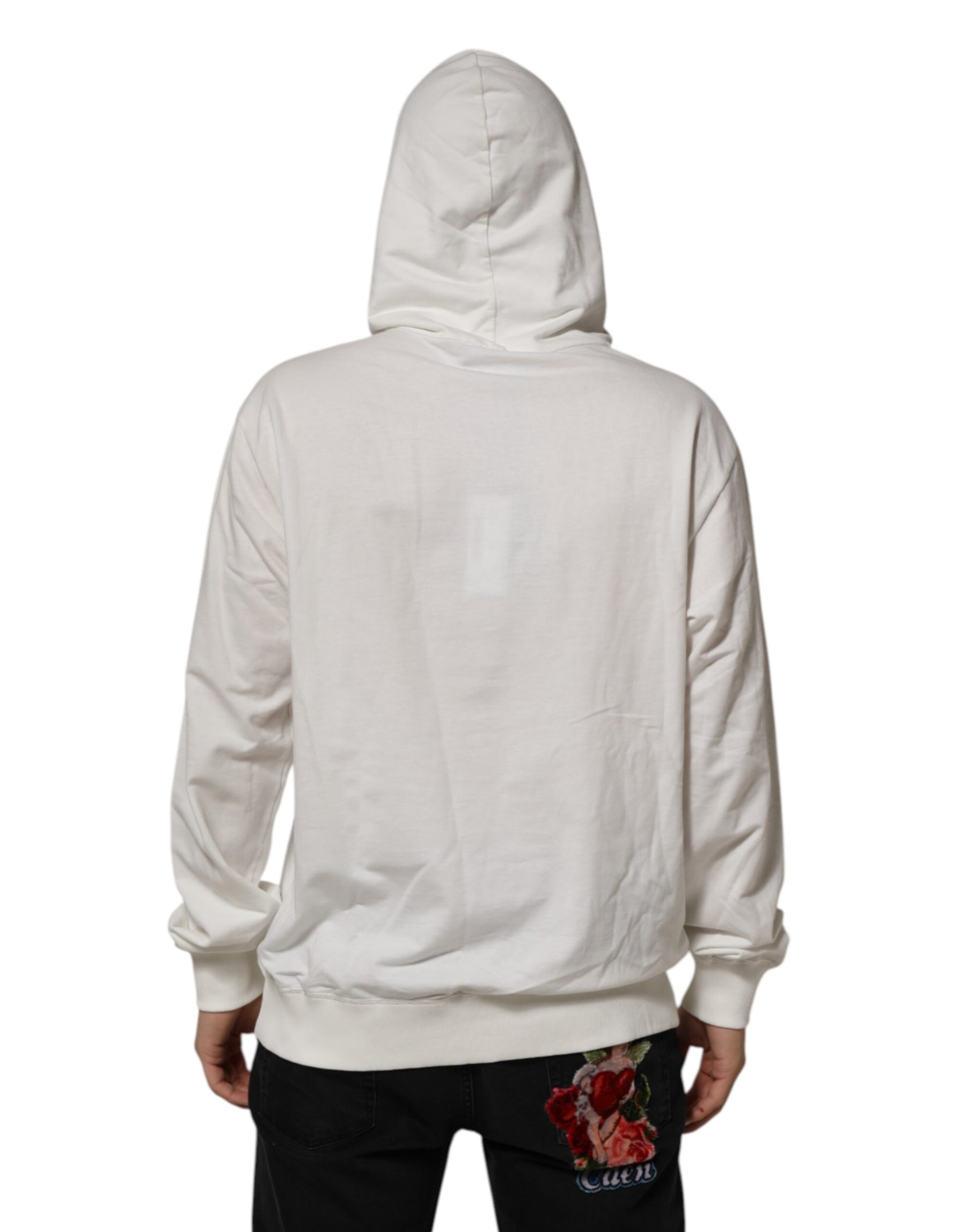 Dolce & Gabbana Off White Cotton Panda Hooded Sweatshirt Sweater | Regal Royce