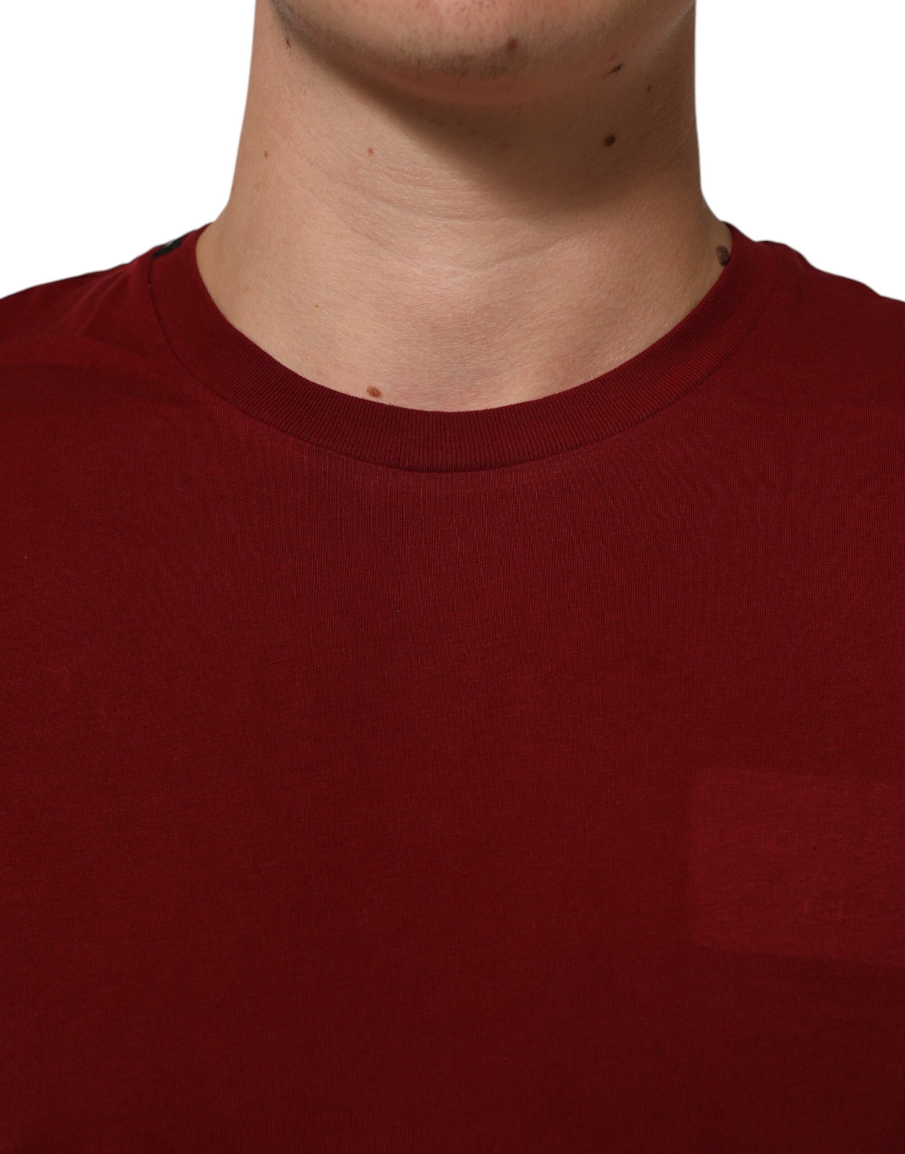 Dolce & Gabbana Maroon Logo Crew Neck Short Sleeve T-shirt | Regal Royce