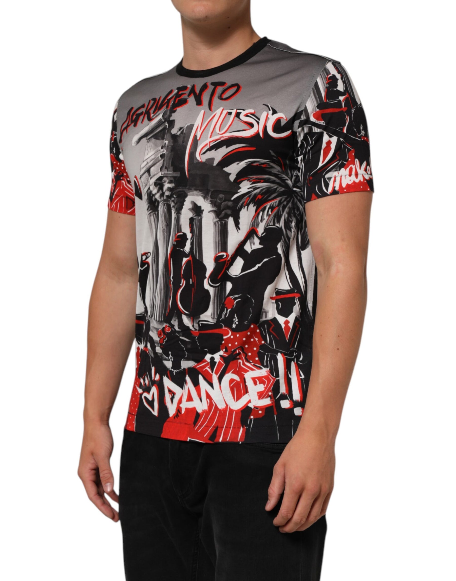 Dolce & Gabbana Multicolor Agrigento Dance Jazz Music Print T-shirt | Regal Royce