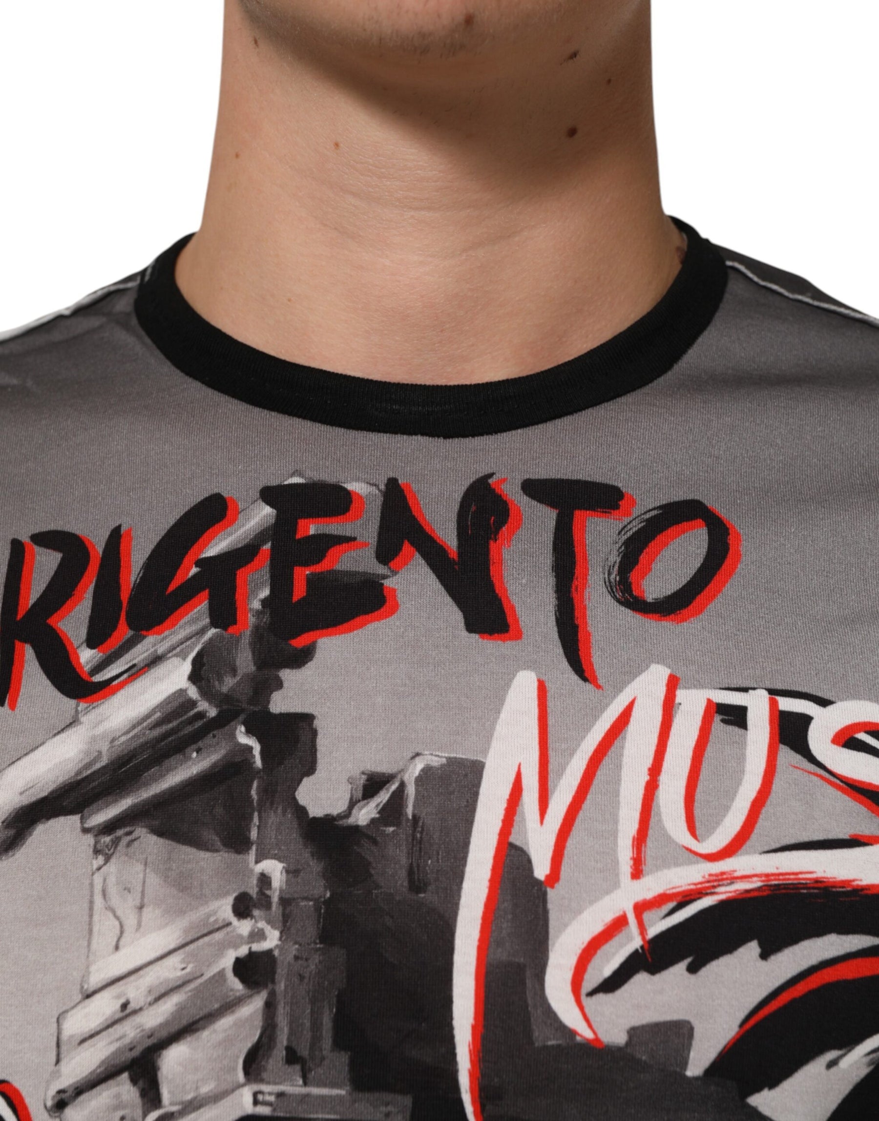 Dolce & Gabbana Multicolor Agrigento Dance Jazz Music Print T-shirt | Regal Royce